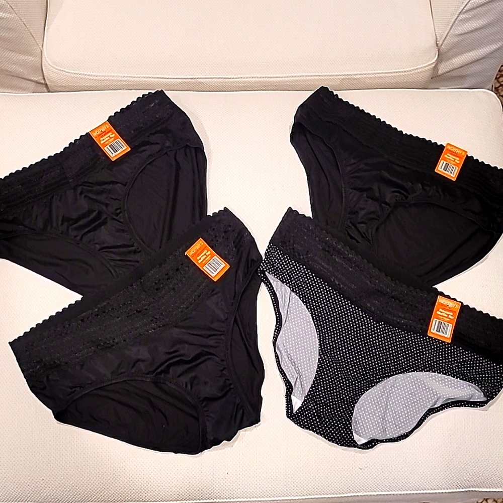 NWT Bundle of 4 Warner's, Size 7/L, No Muffin Top Lace Hipsters